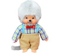 Peluche Monchhichi - BANDAI - Papi - 20 cm - Peluche authentique - Dès 24 mois - Couleur marron - Pour enfant