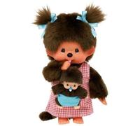 Peluche Monchhichi Maman & Bébé - 20 cm - BANDAI