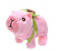 Peluche motorisée Capybara avec Fonctions interactives, Hauteur 15 cm, Mouvement de Marche, couinement et Bouche Mobile, avec Petit Animal Compagnon Pink