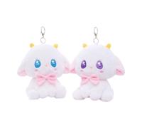 Peluche Mouton avec nœud papillon rose, modèle aléatoire - 21 cm