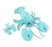 LES DÉGLINGOS Les PTIPOTOS by Peluche Maman Bebe - Toute Douce - Cadeau Naissance - ILOVEYOU Le Homard - 48CM - Bleu Aqua