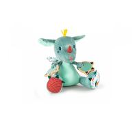 LILLIPUTIENS, Joe Le Dragon, Peluche Multi-Activités, Dès 9 Mois | Différentes Matières Activités; Miroir, Son de Grelot, Bruit de Papier, Miroir à Explorer, Bruit de Papier à Découvrir