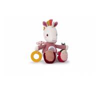 Lilliputiens Peluche d'activités Lena – Hochet interactif, miroir, anneau silicone – Rose