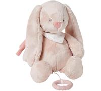 Peluche Musicale En Polyester,Pomme Le Lapin,Berceuse ""La-Le-Lu"",Avec Anneau De Dentition,Env.30 Cm,Alice Et Pomme,Rose Poudré