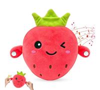 Peluche Musicale Interactive Fruit, Peluche Musicale Interactive, Jouet Sensoriel avec Capteur Tactile, Doudou Sonore Éveil, Rembourrage Doux & Sécuritaire, Idéal Cadeau ou Décoration Chambre(Fraise)