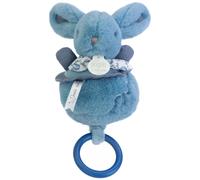 Doudou et Compagnie - Boîte à musique Lapin Doudou DC4368 - Peluche musicale bleu ultra douce