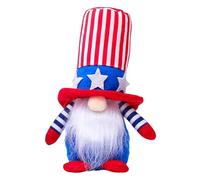 Peluche naine du 4 juillet - Figurines naines suédoises avec rayures et étoiles, 4 juillet, cadeaux de gnome du jour commémoratif de l'indépendance, ornements de table en peluche, peluche de gnome