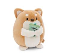 NICI Peluche chien Hiro 16 cm avec bubble tea en boîte cadeau 11×12×6,5 cm brun