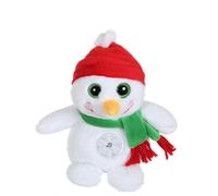 Peluche - Noel pétillous sonore 16 cm - bonhomme de neige blanc TU
