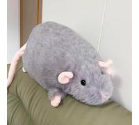 Peluche Nouveau Rat Chonky 2026, Rat Réaliste Surdimensionné, Coussin Peluche Géant en Forme, Jouet Modèle Poupée Gray 25cm/10in (excluding Tail)