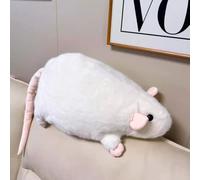 Peluche Nouveau Rat Chonky 2026, Rat Réaliste Surdimensionné, Coussin Peluche Géant en Forme, Jouet Modèle Poupée White 45cm/18in (excluding Tail)