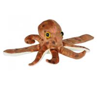 peluche pieuvre junior 20 cm en peluche marron/blanc