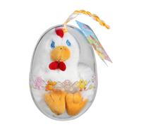 Peluche - oeuf p'tit poulailler poule - 12 cm blanc TU