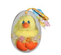 Peluche - oeuf p'tit poulailler poussin - 12 cm jaune TU