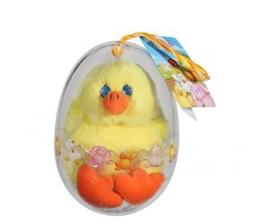 Peluche - oeuf p'tit poulailler poussin - 12 cm jaune TU