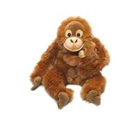 peluche Orang-Outan Maman et son Bébé de 25 cm marron