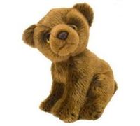 Peluche ours brun - grizzly 18 cm - peluche licence wild animaux de la foret - enfant doudou Brun