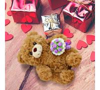 Peluche Ours En Avec Fleurs, Collection Ours En Peluche Fleuris, Pour Un Anniversaire, Un Anniversaire De Mariage, Maman, épouse, Grand-Mère, Amie, Cadeau Romantique Et éternel (Multicolore--E)