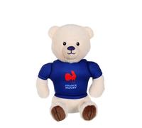Peluche ours fédération française de rugby (ffr) - peluche officielle sous licence - 15 cm assis blanc TU
