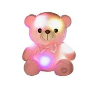 Peluche ours lumineux coloré- en peluche avec nœud LED de 8 pouces, d