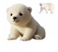 Peluche Ours Polaire Blanc, 21 cm/28 cm, câline, avec capteur interactif AI, Peluche Douce, adaptée aux Enfants pour Jouer Avant Le Coucher 28cm
