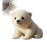 Peluche Ours Polaire Blanc, Jouet Réconfort Emotionnel Interactif Ultra-Doux, Ours Blanc Interactif avec Capteur AI pour Enfants Anxieux