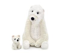 Peluche ours polaire maman et son bébé blanc