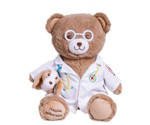 Peluche Ours Vétérinaire - Docteur Gaston - 40 Cm Brun TU
