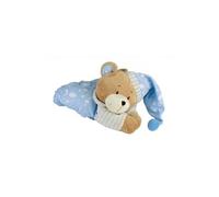 Peluche ourson doux avec boite à musique - Modèle bleu - Avec système de fixation