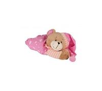 Peluche ourson doux avec boite à musique - Modèle rose - Avec système de fixation