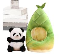 Peluche Panda Bourgeon de Bambou - Panda Qui se Cache dans Un Bambou avec Geste d'étreinte | Animal en Peluche Doux pour et Adultes | Cadeau Mignon en Peluche pour Voiture, câlins à la Maison.