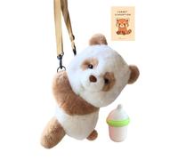 Peluche Panda Brun Interactive 40 cm Ultra Douce - répète ce Que tu dis, réagit aux caresses et Plisse Les Yeux comme Un véritable bébé Panda - avec biberon et carnet d'adoption Enfants