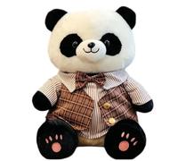 Peluche panda douillette, joli jouet en peluche avec gilet et nœud papillon | Peluche moelleuse, cadeau pour enfants et adultes