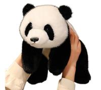 Peluche Panda en Peluche - Velours Noir et Blanc Doux - 30 cm - 300 g - Jouet Mignon pour Le Premier âge - Décoration d'étagère décorative - en Tissu Confortable pour Fille
