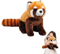Peluche Panda Rouge 28Cm/11 Jouet En Peluche De Panda Rouge Réaliste Bel Animal Cadeaux Mignons Et Doux Peluche Pour Enfants Garçons Et Filles Jouets Éducatif Interactif Confortable Brun
