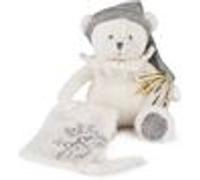 Doudou et Compagnie - Pantin attache-sucette Ours blanc - Peluche douce avec mouchoir - DC4340