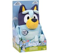 BlueY Peluche Heure du Dodo 33 cm avec Couverture, Appuie sur Le Ventre de pour Entendre 7 répliques (Anglais, français, Espagnol), Chante, Tissu Doux de qualité et Coutures soignées