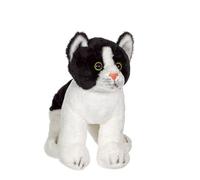 Peluche - Peluche Chat Floppikitty - noir et blanc 22 cm