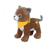 Peluche - peluche chien fun kitties sonore, marron foulard jaune - 17 cm jaune TU