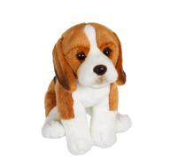 Peluche - peluche chiens réalistes assis, beagle 25 cm marron TU