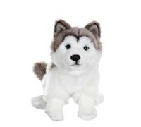 Peluche - Peluche Chiens réalistes assis, Husky 25 cm