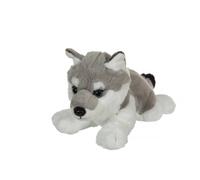 Peluche - Peluche Loup Allongé Gris & Blanc - 25 Cm Noir TU