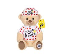 Peluche - peluche officielle ours tour de france maillot et casquette grimpeur à pois ? 24 cm blanc TU