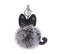Peluche Peluche Porte-clés Mignon Cat Pomprom Sac Mignon Chat Souple Dessin Animé Fourrure Artificielle Pom Pom Pom Pendentif Pour Femmes