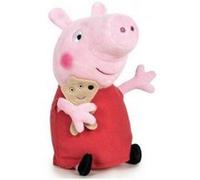 Peluche Peppa Pig Avec Son doudou 31 Cm - Peluche Licence Peppa Le Cochon - Doudou - Enfant - Dessin Anime