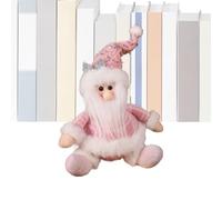 Peluche Père Noël | Figurine Rose pour Les Fêtes d'hiver - Pendentif de Père Noël en Peluche pour | pour Appui de Fenêtre Table Jardin Cour Manteau de Cheminée Étagères Bibliothèque Table de