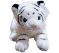 Peluche Petit Tigre Position Couchée 30CM Blanc W59
