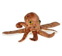 peluche pieuvre junior 20 cm en peluche marron/blanc