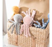 Nattou Doudou Poulpe Lapidou – 23 cm – Pour nouveau-nés et bébés prématurés – Ocre