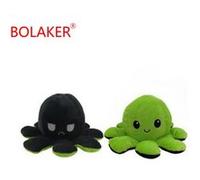 Peluche pieuvre réversible noire et verte BOLAKER® G